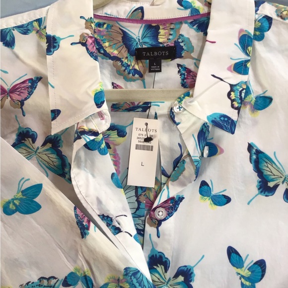 NWT Talbots Button Front Shirt, Size Large - Picture 4 of 4